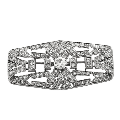 Broche Broche plaque en or gris et diamants 58 Facettes DV12721-3