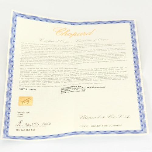 Boucles d'oreilles CHOPARD - Chopardissimo - Paire de boucles d'oreilles en or jaune et diamants 58 Facettes DV15843-6