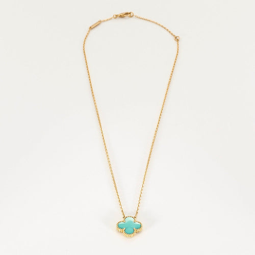 Pendentif VAN CLEEF & ARPELS -  Pendentif Vintage Alhambra en or jaune et turquoise 58 Facettes DV0830-20