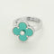 Bague 50 VAN CLEEF & ARPELS - Bague Vintage Alhambra or gris, turquoise et diamants 58 Facettes DV0830-22