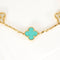 Collier VAN CLEEF & ARPELS - Rare sautoir Vintage Alhambra en or jaune, turquoise et diamants 58 Facettes DV0830-24