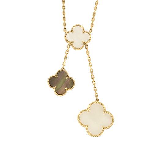 Collier VAN CLEEF & ARPELS - Magic Alhambra – Collier six motifs en or jaune, nacre et onyx. 58 Facettes DV17159-2