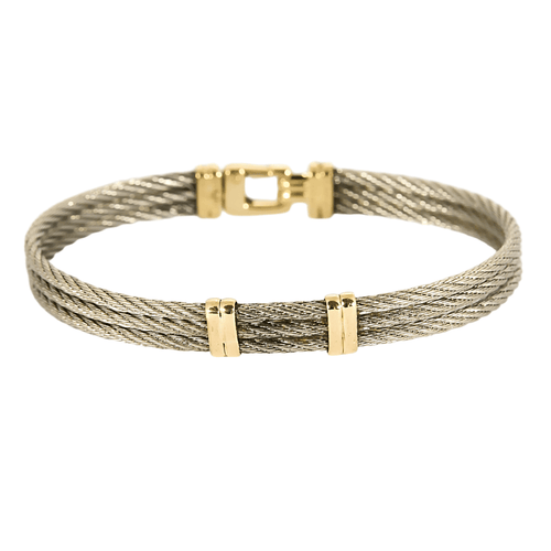 Bracelet FRED - Force 10  - Bracelet en acier et or jaune 58 Facettes DV14876-1