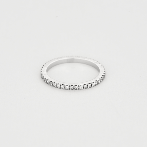 Bague 52 Alliance en or gris et diamants 58 Facettes DV16987-3