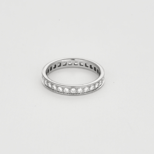 Bague 51 CARTIER - Alliance en or gris et diamants 58 Facettes DV15916-1