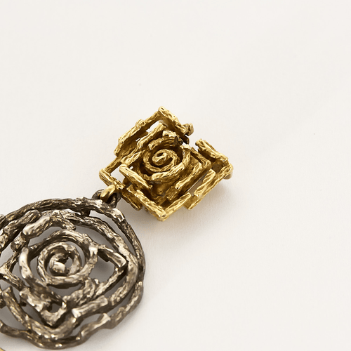 Boucles d'oreilles CHAUMET – Labyrinthe pour l'Arcade - Demi-parure à transformation en or jaune et or gris 58 Facettes DV17159-4