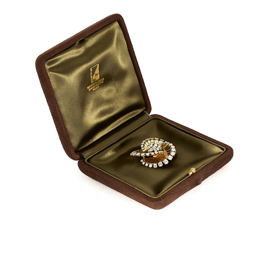 Broche Van Cleef & Arpels - Rare Broche Tourbillon en platine et or jaune, diamants. 58 Facettes DV17241-1