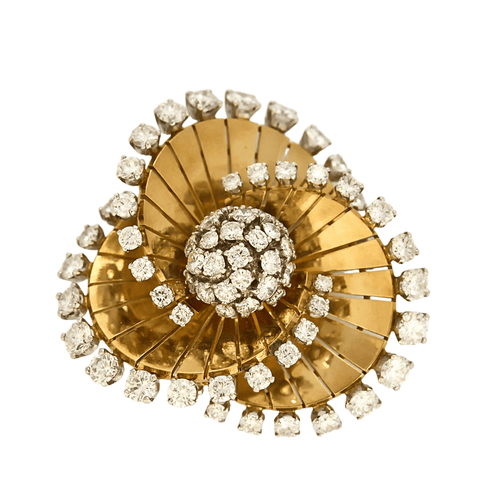 Broche Van Cleef & Arpels - Rare Broche Tourbillon en platine et or jaune, diamants. 58 Facettes DV17241-1