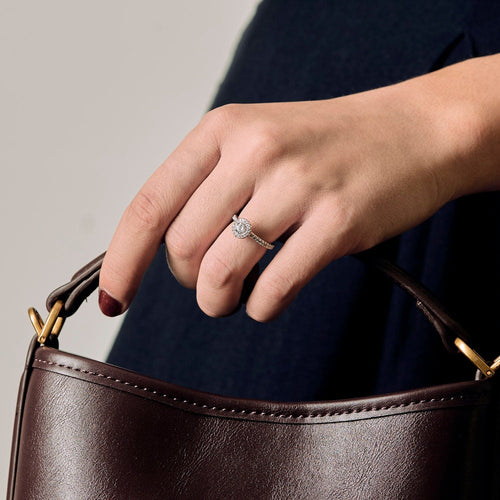 Bague 49.5 DE BEERS - AURA - Bague Solitaire en platine et diamants 58 Facettes DV17389-2-495-2