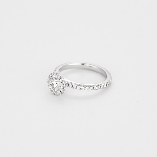 Bague 49.5 DE BEERS - AURA - Bague Solitaire en platine et diamants 58 Facettes DV17389-2-495-2