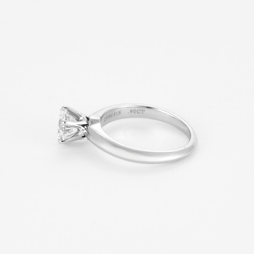 TIFFANY & CO - Bague solitaire platine et diamant