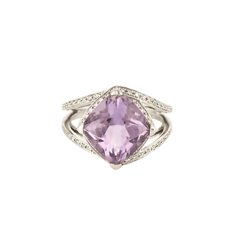 Bague 54,5 Mauboussin - Fou de toi - Bague en or blanc, améthyste et diamants 58 Facettes DV16970-1-545-6