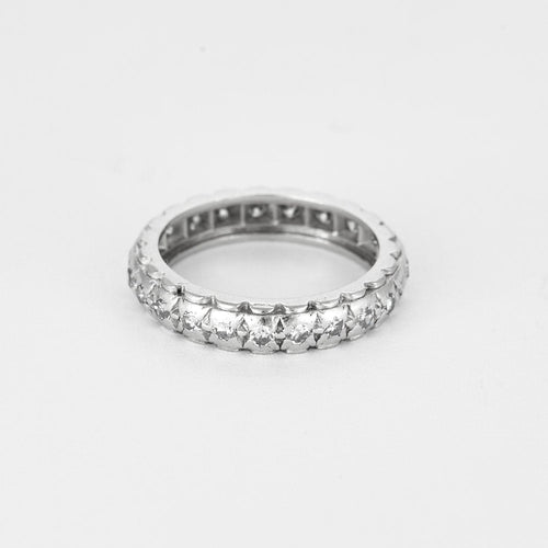 Bague 49.5 Alliance américaine en platine et diamants 58 Facettes DV0952-2-495-2