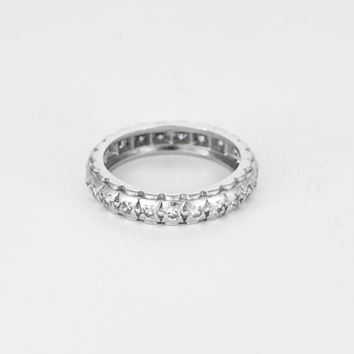 Bague 49.5 Alliance américaine en platine et diamants 58 Facettes DV0952-2-495-2