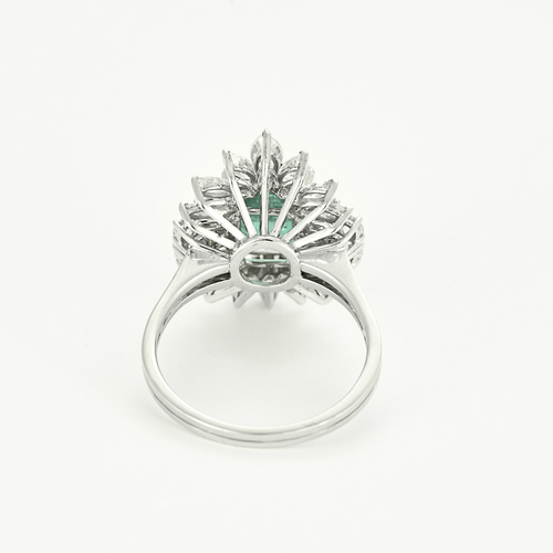 Bague 62 Bague en or blanc avec émeraude et diamants 58 Facettes DV17785-1-62-2