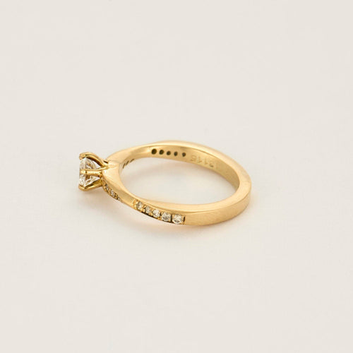 Bague 49 Bague Solitaire en or jaune et diamants 58 Facettes DV15367-1