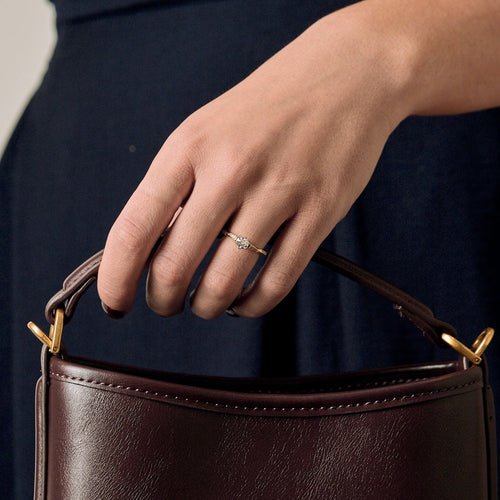 Bague 49 Bague Solitaire en or jaune et diamants 58 Facettes DV15367-1