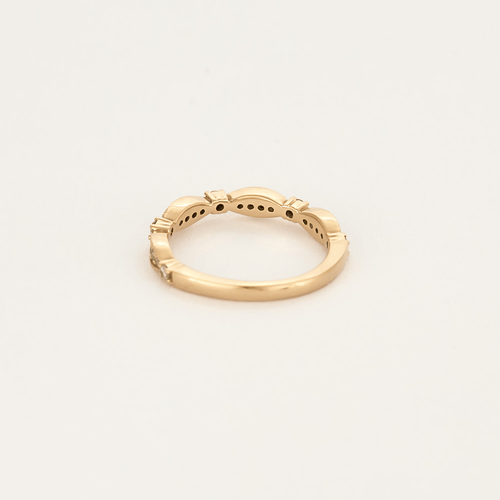 Bague 47 Demi Alliance en or rose et diamants 58 Facettes DV17824-1