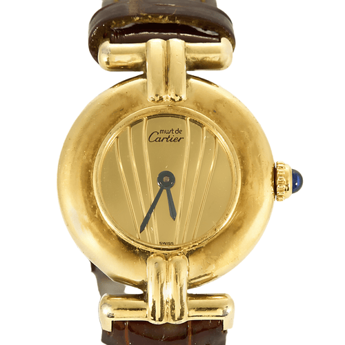 Montre Must de CARTIER - Colisée - Montre en argent plaqué or à mouvement quartz 58 Facettes DV8953-9