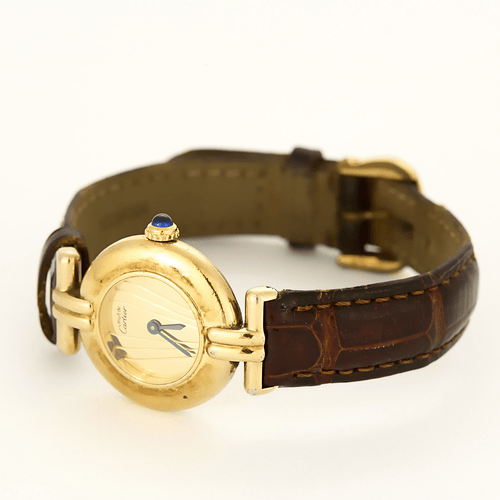 Montre Must de CARTIER - Colisée - Montre en argent plaqué or à mouvement quartz 58 Facettes DV8953-9