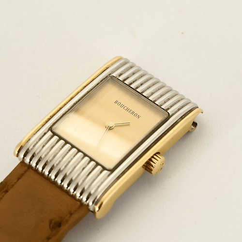 Montre BOUCHERON - Reflet - Montre en acier bi ton à boitier rectangulaire à mouvement quartz 58 Facettes DV8953-8