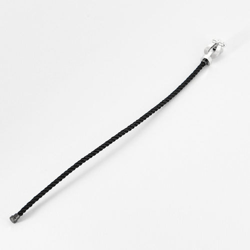 Bracelet FRED - FORCE 10 - Moyen  modèle - Bracelet en or blanc et cordon torsadé noir 58 Facettes DV18274-1