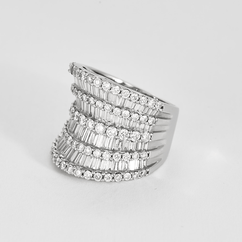 Bague 54 Bague bandeau en or blanc et diamants 58 Facettes DV17912-1-54-3