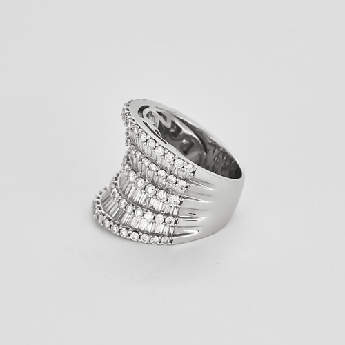 Bague 54 Bague bandeau en or blanc et diamants 58 Facettes DV17912-1-54-3