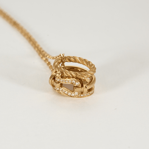 Collier FRED - FORCE 10 Rise - Collier en or rose et diamants 58 Facettes DV16427-2