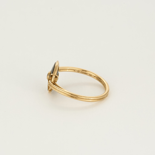 Bague 54 CARTIER - Amulette - Bague en or rose, onyx et diamants 58 Facettes DV18320-1