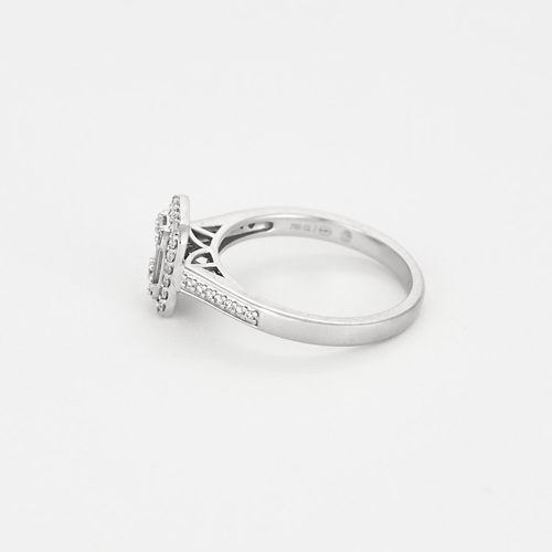 Bague 52 Bague solitaire en or blanc et diamants 58 Facettes DV18458-1-52-1