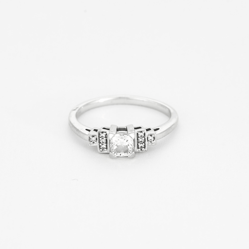 Bague 53 Mauboussin -Un Automne 1930 n°5 - Bague Solitaire en or blanc et diamants 58 Facettes DV18465-1-53-2
