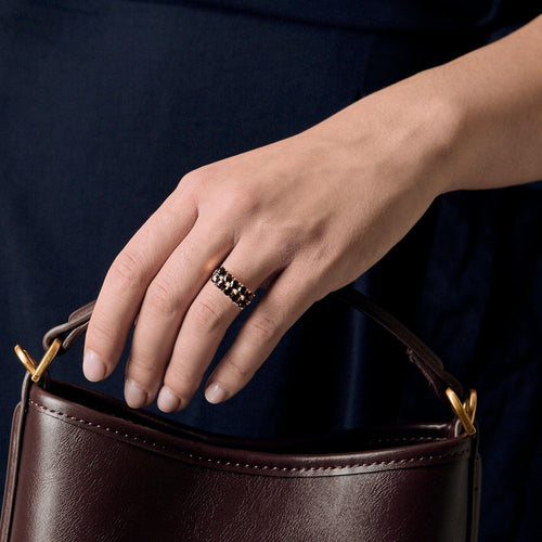 Bague 53 Bague double rang grenats almandins 58 Facettes DV11262-13