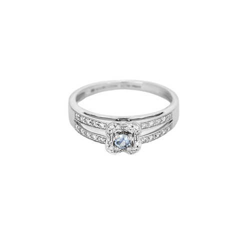Bague 56 MAUBOUSSIN - Chance of Love n°1 - Bague en or blanc, diamants et saphirs 58 Facettes DV18660-1-56-3