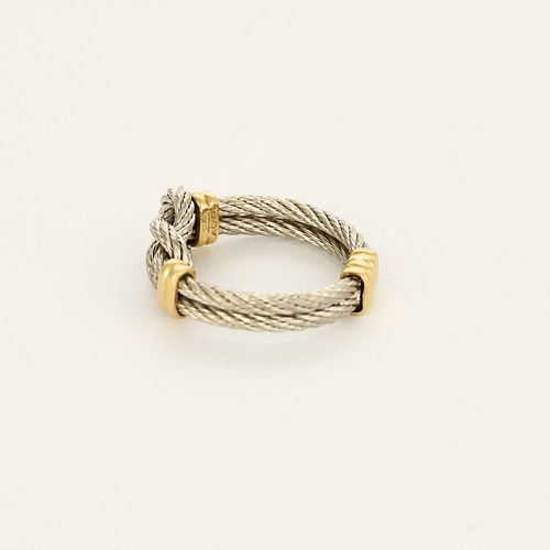 Bague 52 FRED - Force 10 - Bague en or et acier 58 Facettes DV19065-3
