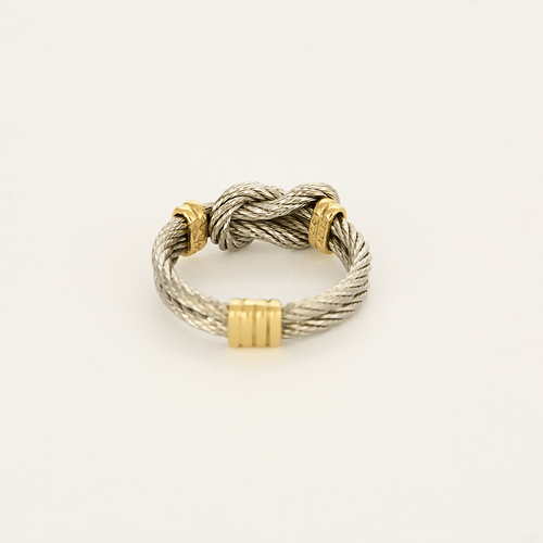 Bague 52 FRED - Force 10 - Bague en or et acier 58 Facettes DV19065-3