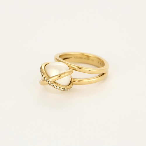 Bague 52 Fred Bague FRED - Bague "Baie des Anges" or jaune, perle et diamants 58 Facettes DDV10372-3