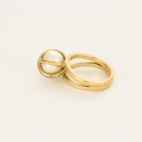 Bague 52 Fred Bague FRED - Bague "Baie des Anges" or jaune, perle et diamants 58 Facettes DDV10372-3