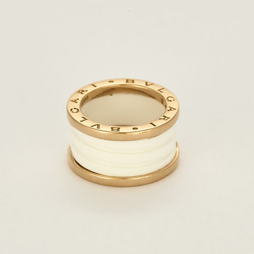 Bague 51 BULGARI - B Zéro - Bague en or rose et céramique blanche 58 Facettes DV18814-1