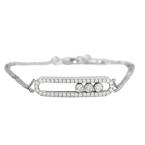 Bracelet MESSIKA - Move - Bracelet double chaîne en or gris et diamants 58 Facettes DV0572-2
