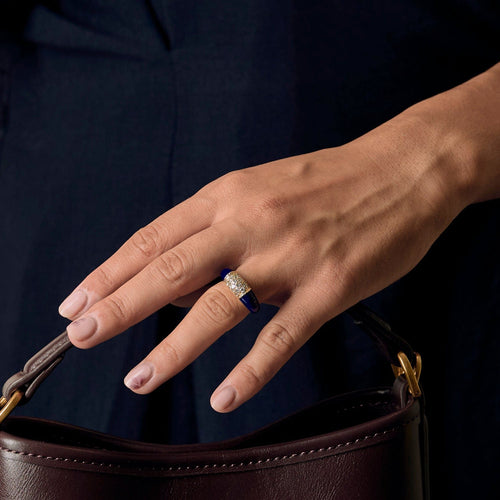 Bague 50 Van Cleef & Arpels - Collection Philippine - Bague en or jaune, diamants et lapis lazuli 58 Facettes DV14188-3