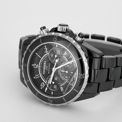 Montre CHANEL - Montre J12 Chronographe en céramique noire 58 Facettes DV0604-2