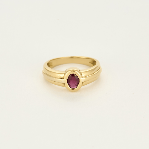 Bague 53 Bague jonc en or jaune et rubis 58 Facettes DV5673-9-53-2