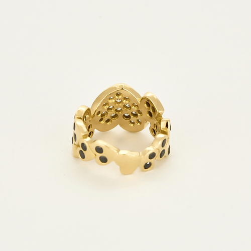 Bague 57 Bague "Coeur" en or jaune et diamants 58 Facettes DV19349-2-57-3