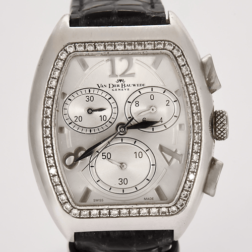 Montre VAN DER BAUWEDE - Magnum XS Chrono calibre 65 - Montre en acier et diamants à mouvement quartz 58 Facettes DV0260-11