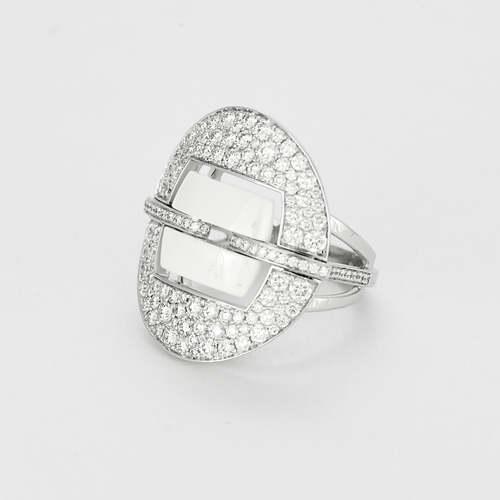 CHANEL - Ultra - Bague en or blanc, diamants et céramique blanche