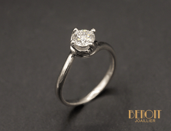 Bague 47 Bague solitaire en platine et diamant 0,50 ct 58 Facettes 11035
