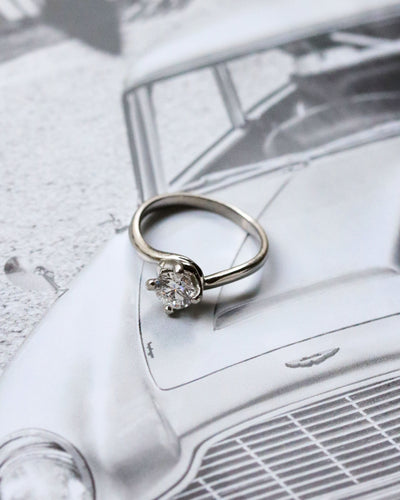Bague 47 Bague solitaire en platine et diamant 0,50 ct 58 Facettes 11035