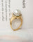 Bague 54 Bague jonc en or jaune 750 avec perle de culture et diamants 58 Facettes A11114