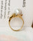 Bague 54 Bague jonc en or jaune 750 avec perle de culture et diamants 58 Facettes A11114